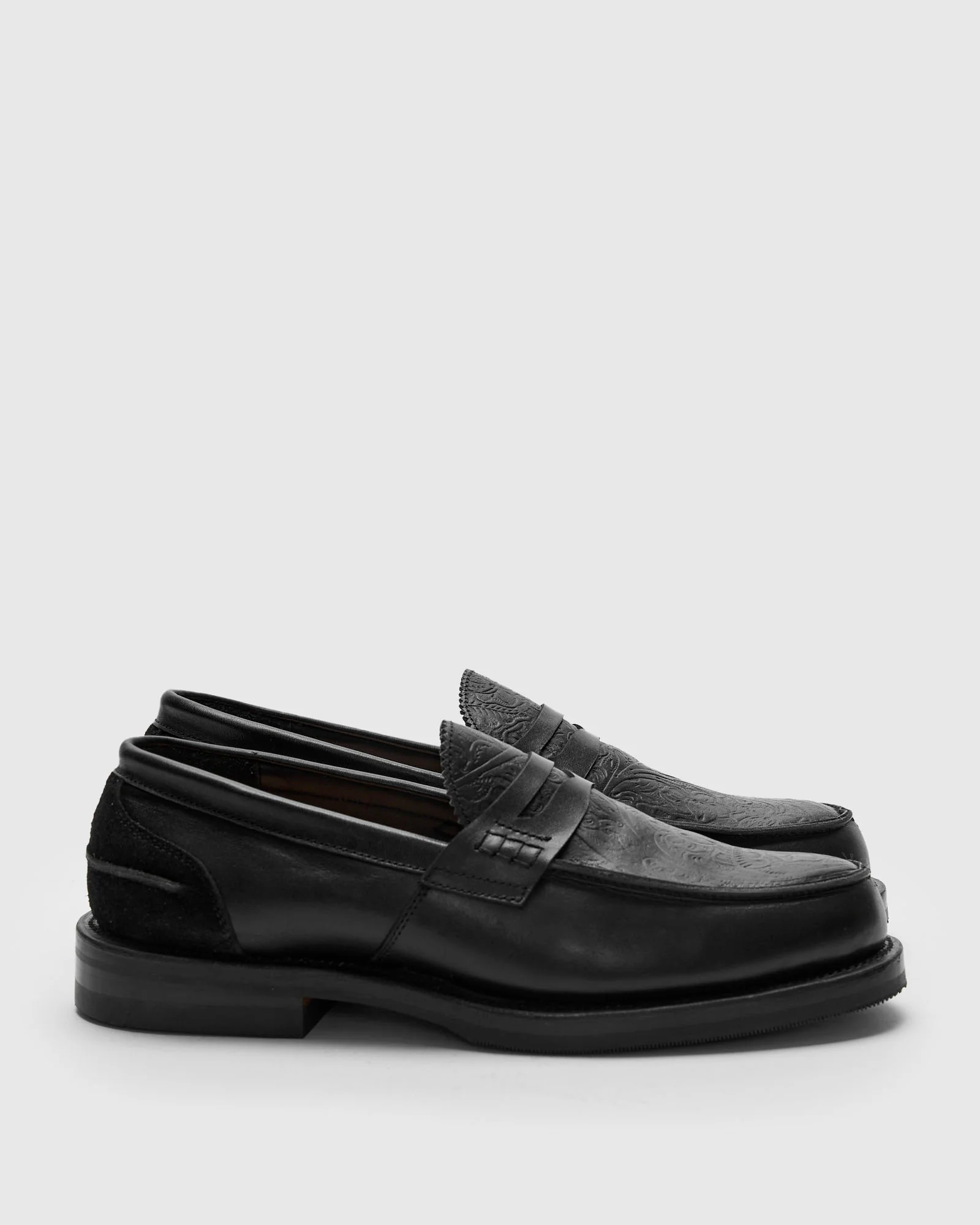 Western Loafer in Black Floral - Image 3