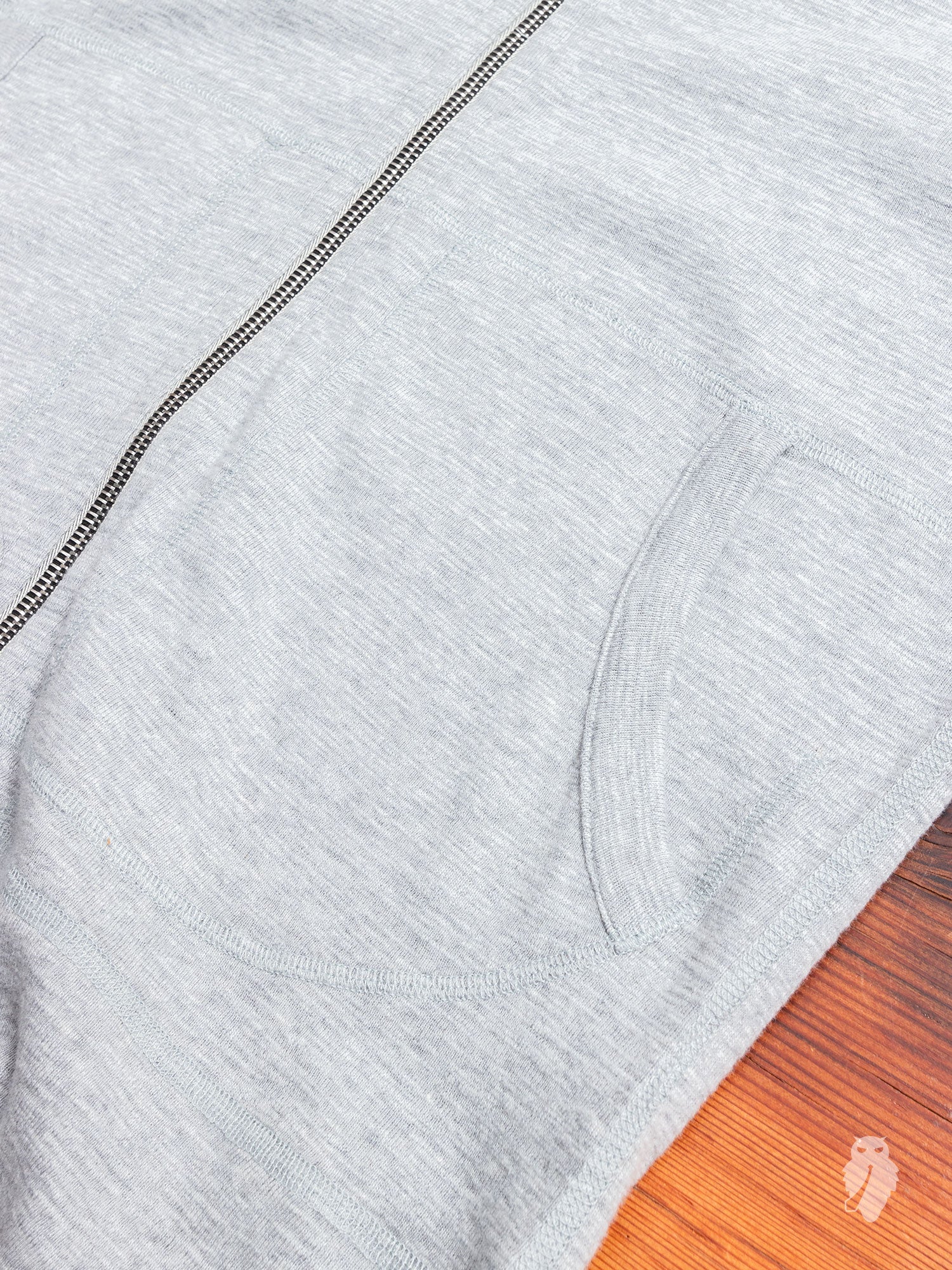 1x1 Slub Zip Hoodie in Heather Grey - Image 4