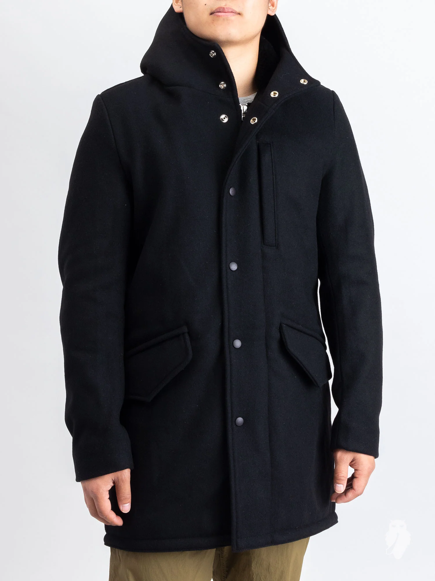 Wool Fishtail Parka in Black - Image 2