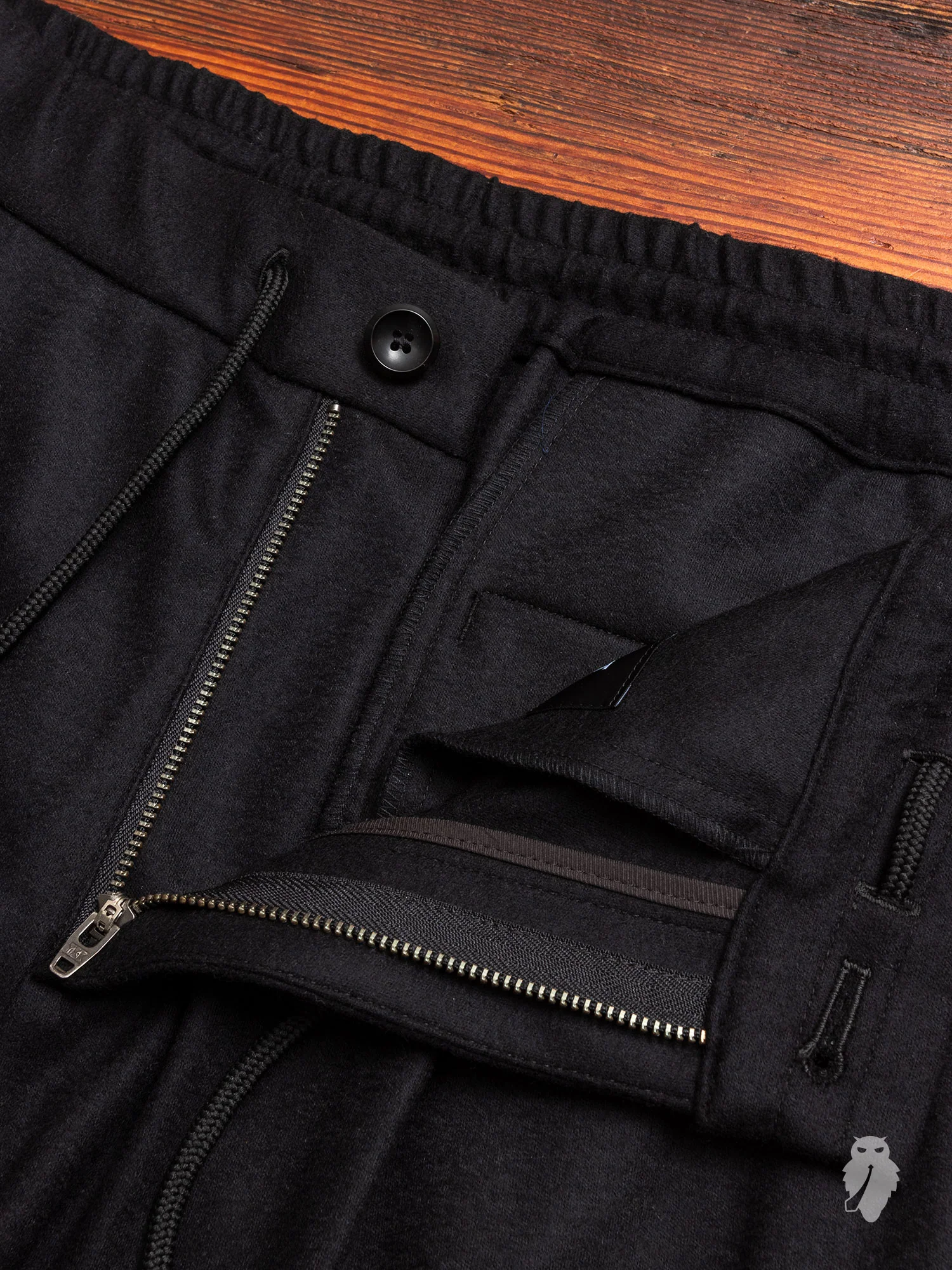 Wool Flannel Easy Pants in Black - Image 5