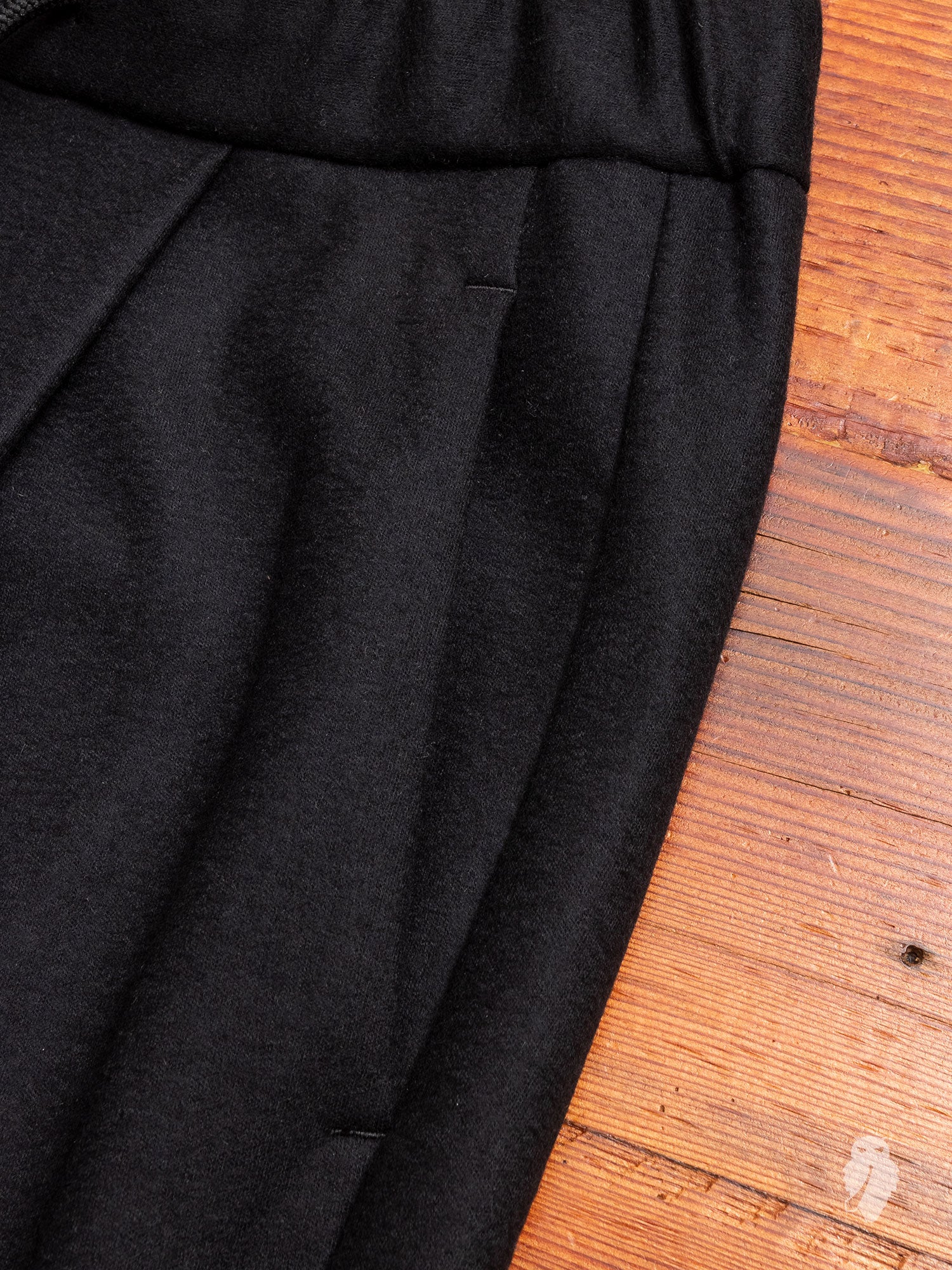 Wool Flannel Easy Pants in Black - Image 7