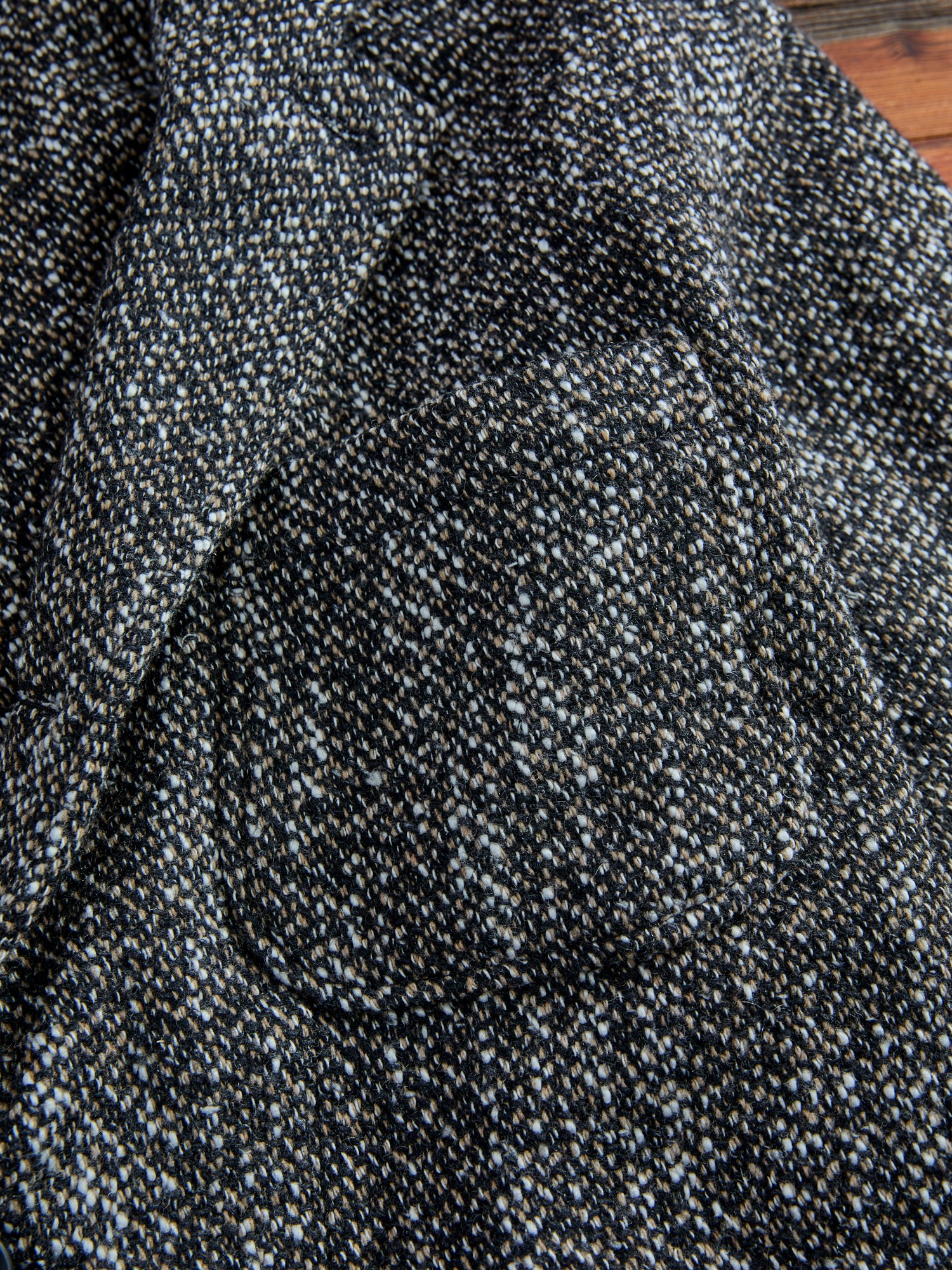 Homespun Loiter Jacket in Brown Black Wool - Image 5