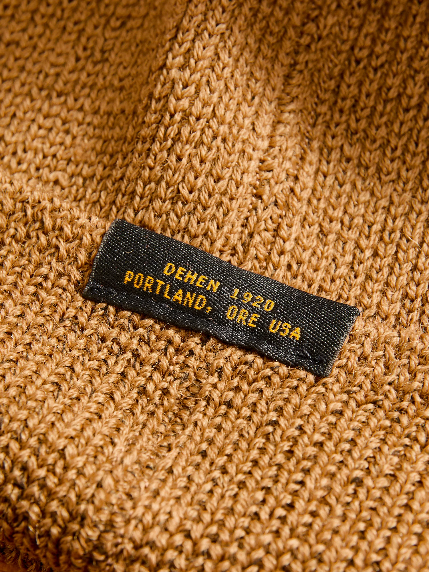 Wool Knit Watch Cap in Dark Tan - Image 3