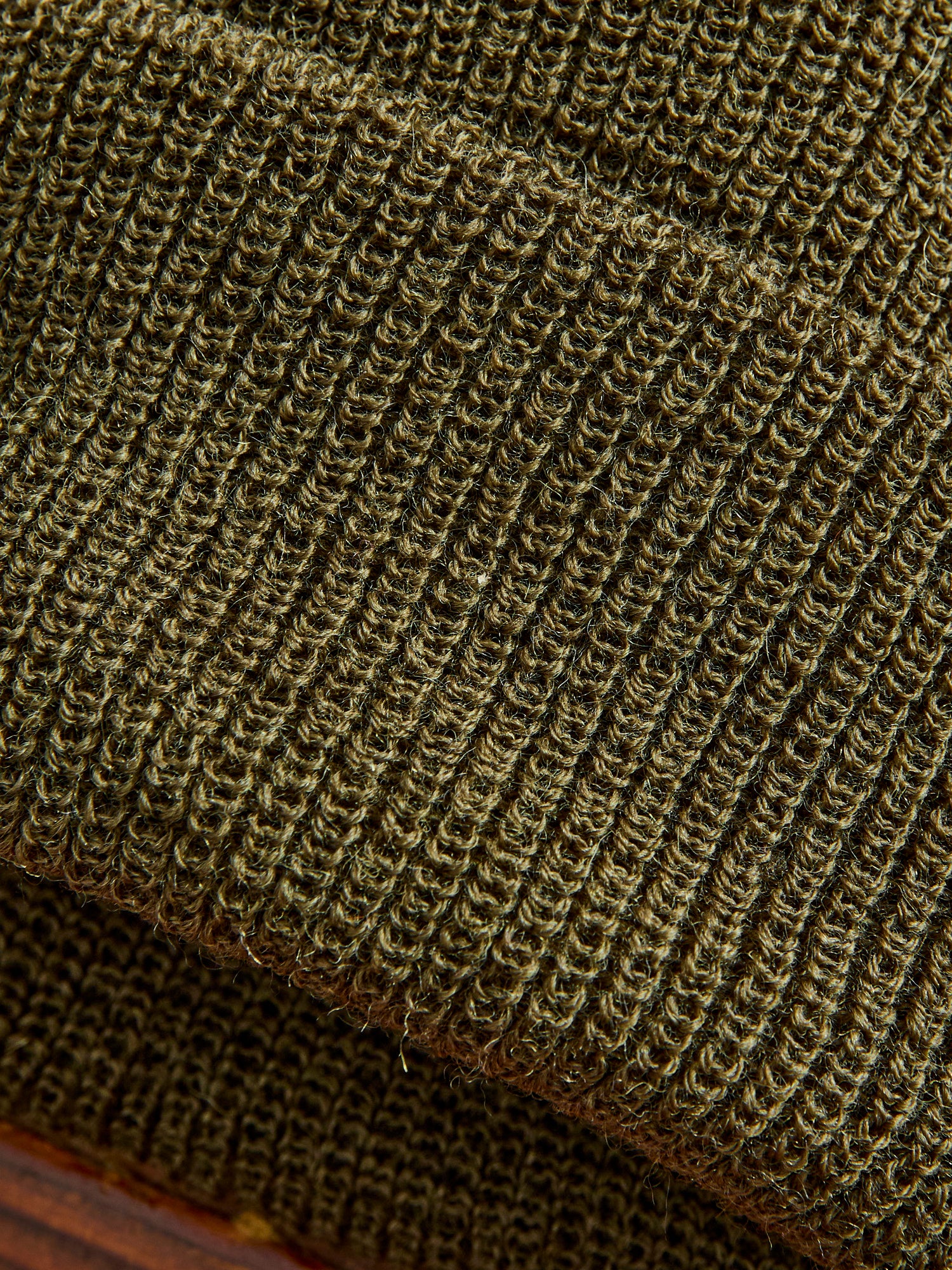 Wool Watch Cap in Olive - Image 2