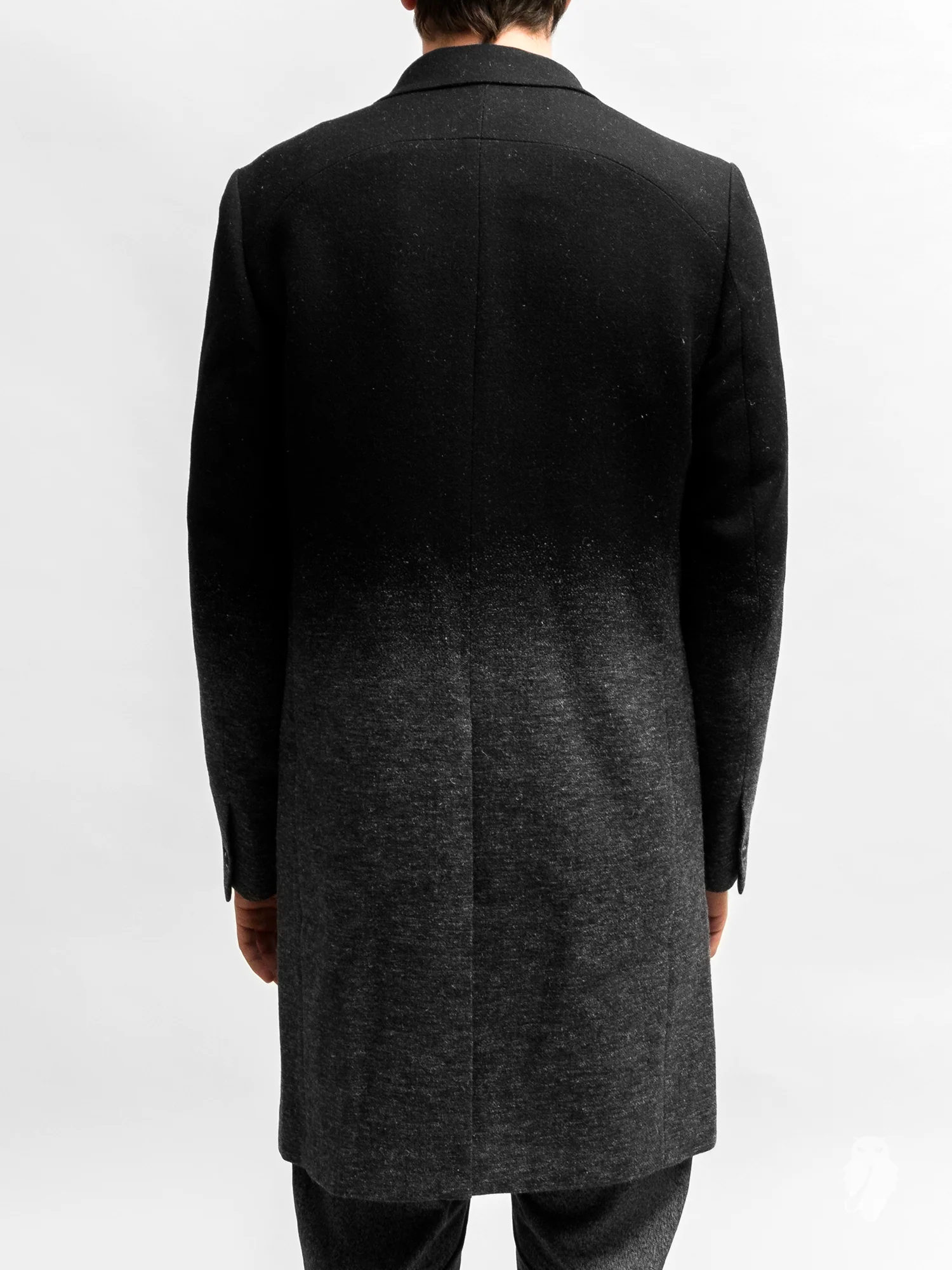 Woven Gradient Chesterfield Coat in Black - Image 13