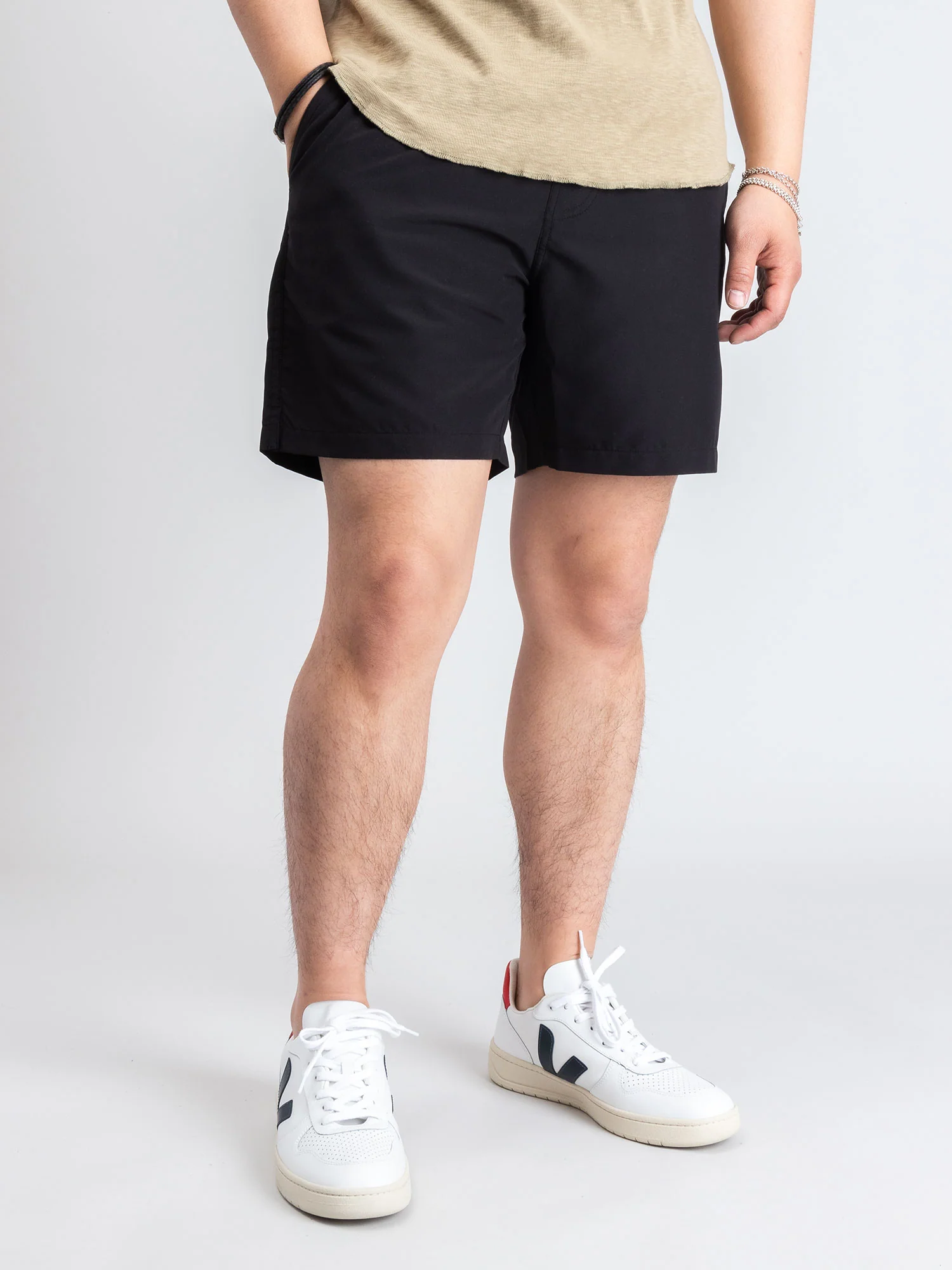 Woven Swim Shorts in Black - Image 2