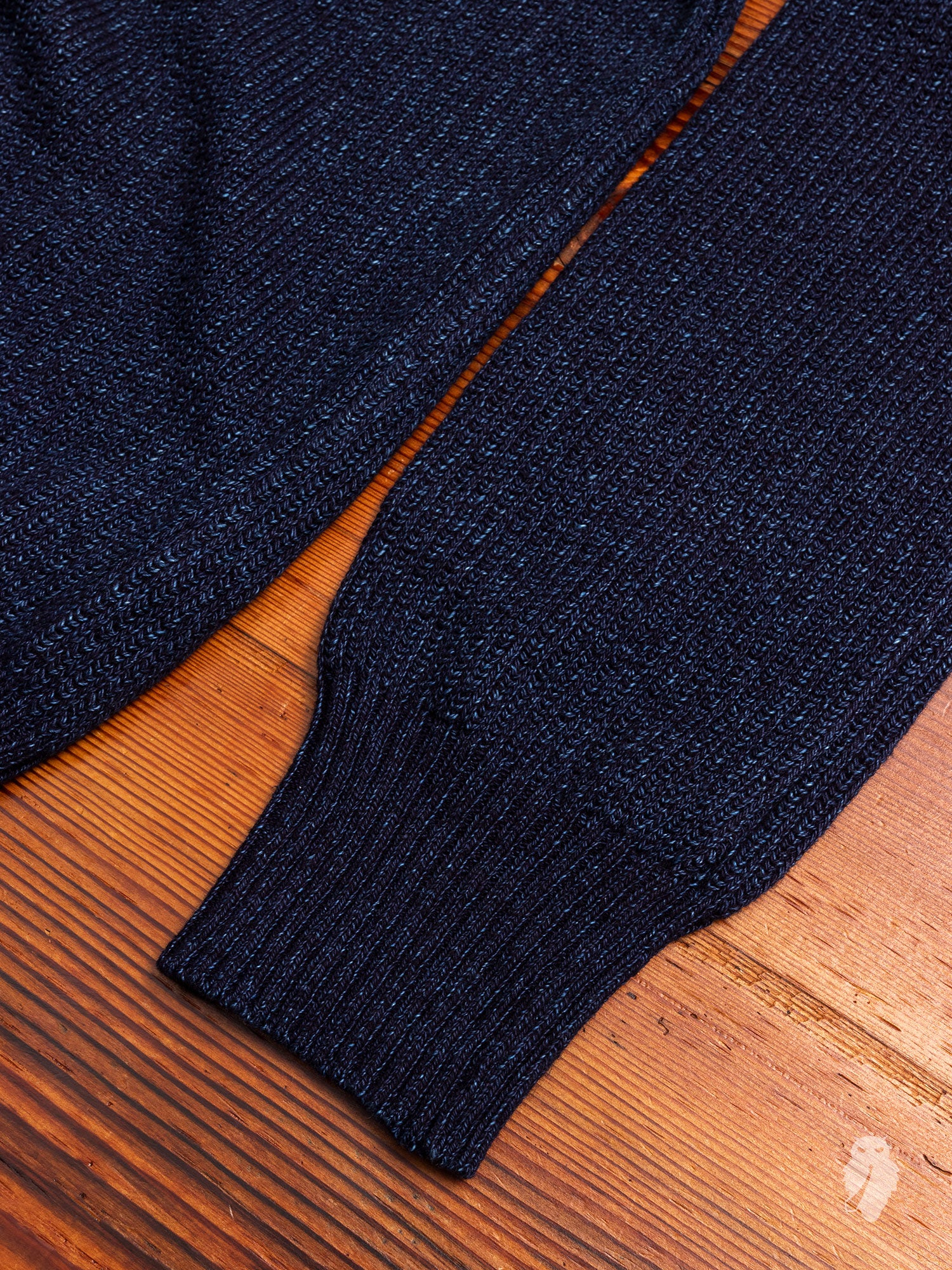 Yarn-Dyed Knit Crewneck Sweater in Indigo - Image 4