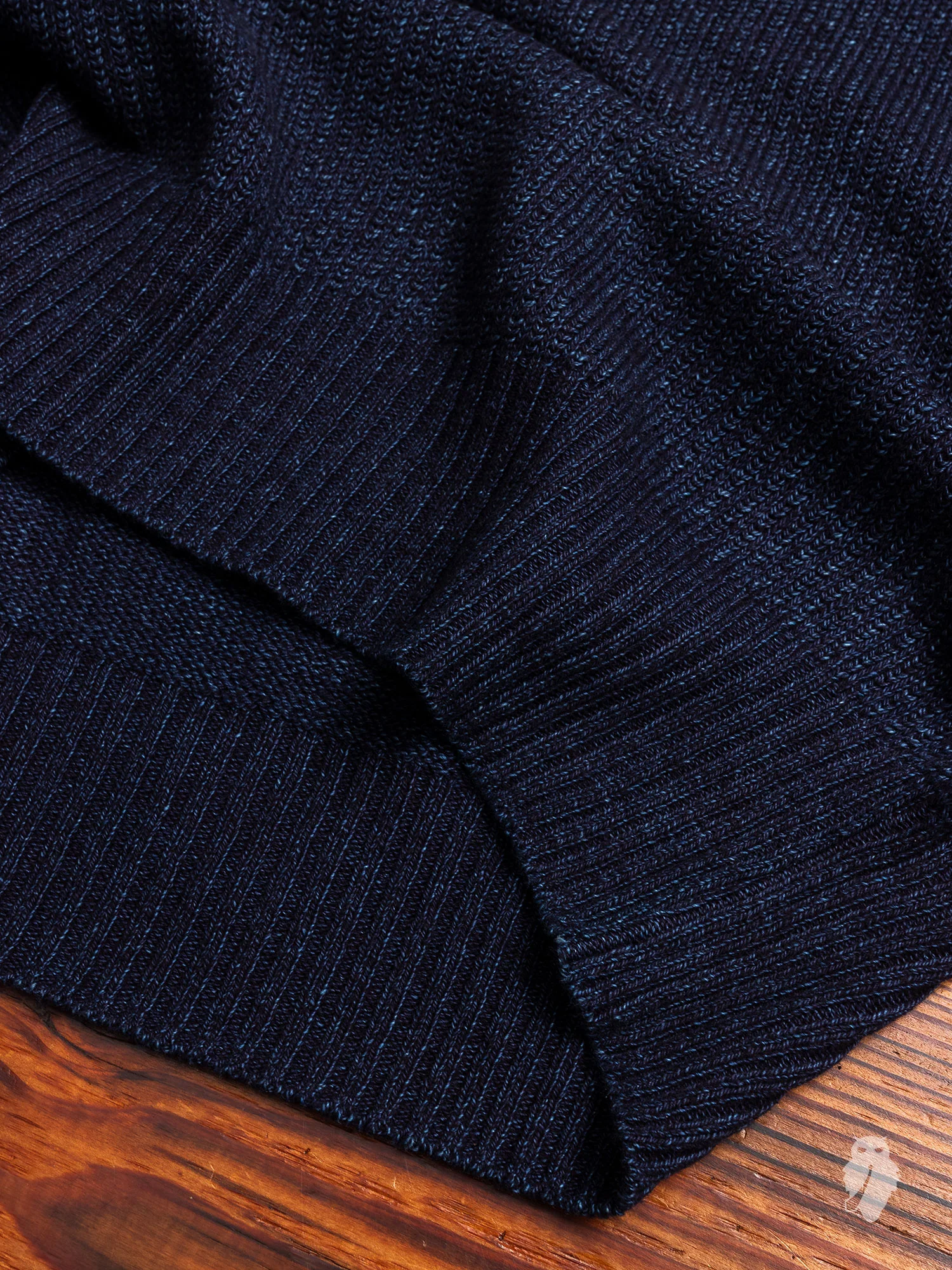 Yarn-Dyed Knit Crewneck Sweater in Indigo - Image 5