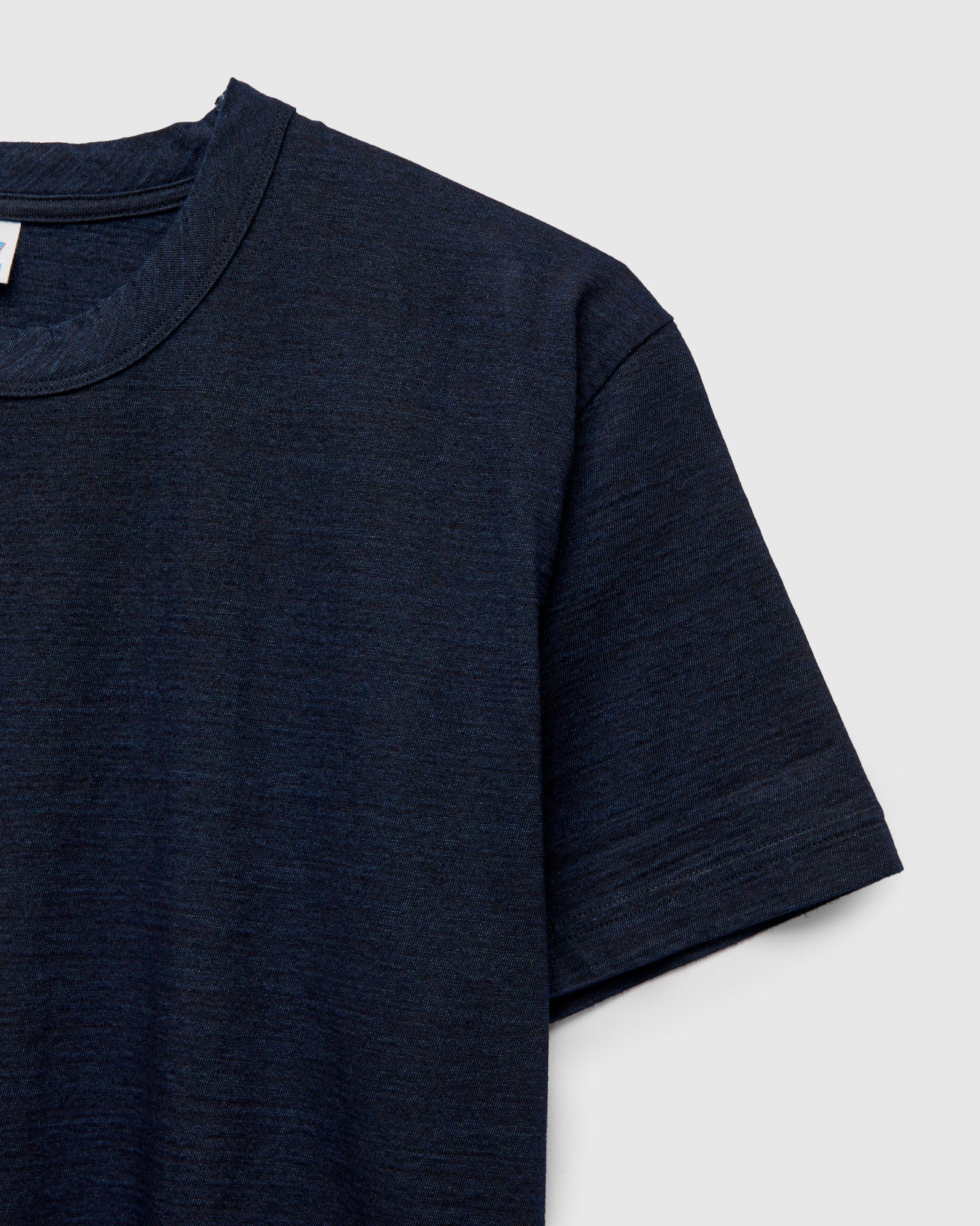 Yarn Dyed Knit T-Shirt in Dark Indigo - Image 4