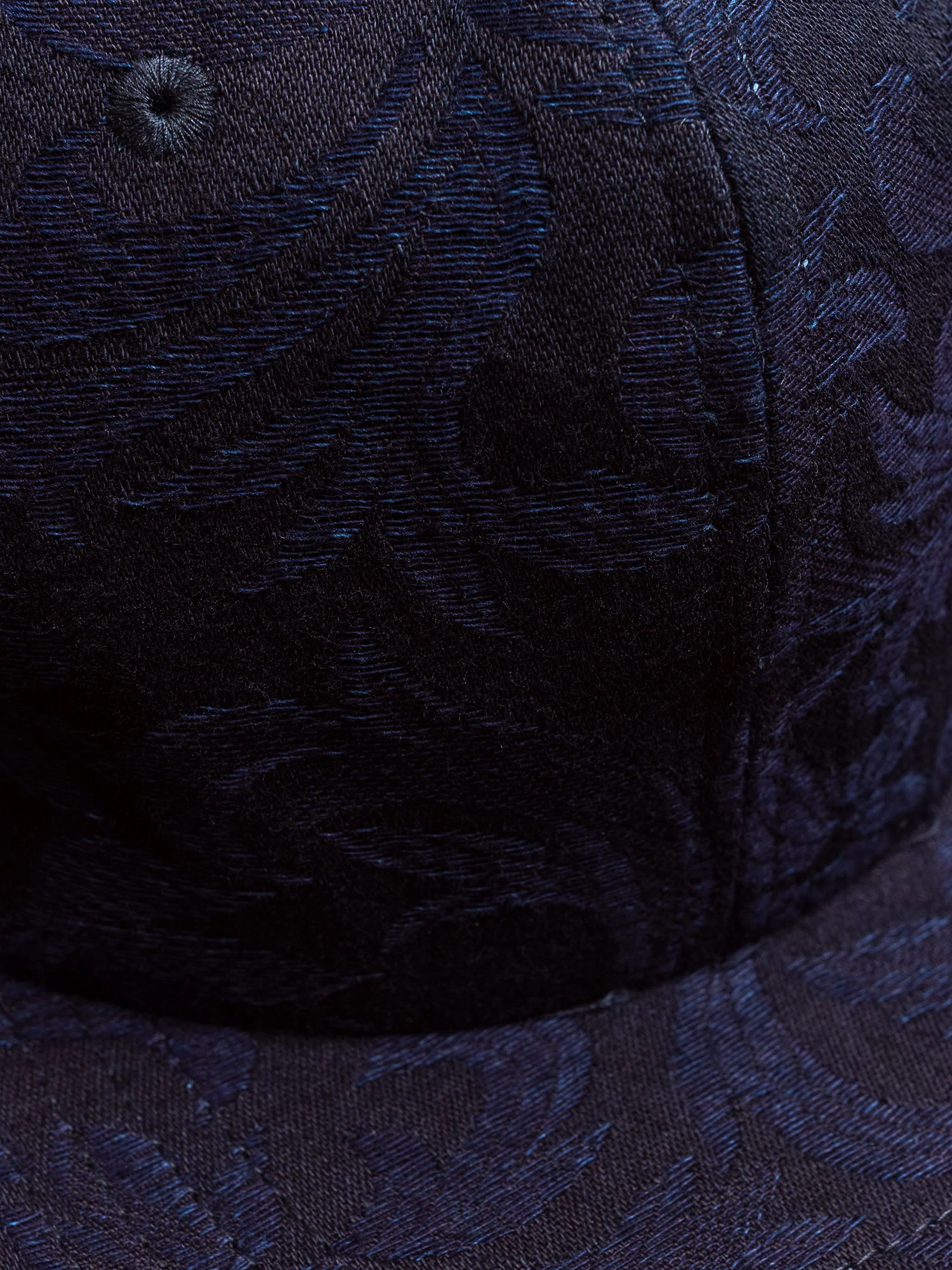 Yarn Dyed Plant Jacquard Baseball Cap in Indigo - Image 3