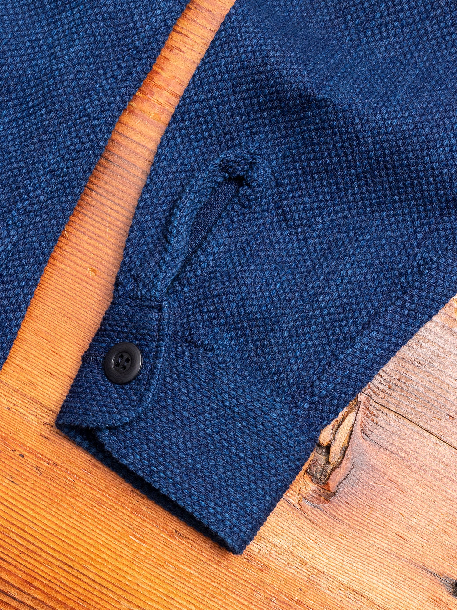Yarn Dyed Sashiko Overshirt in Indigo - Image 6