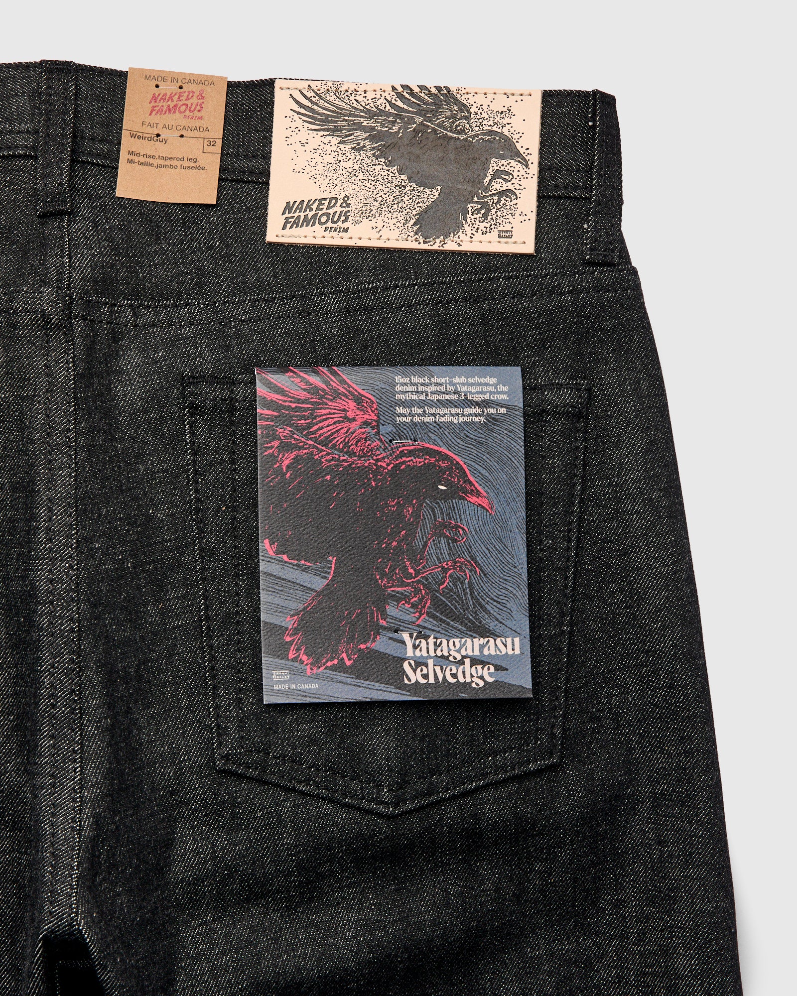 "Yatagarasu" 15oz Black Selvedge Denim - Weird Guy Fit - Image 4