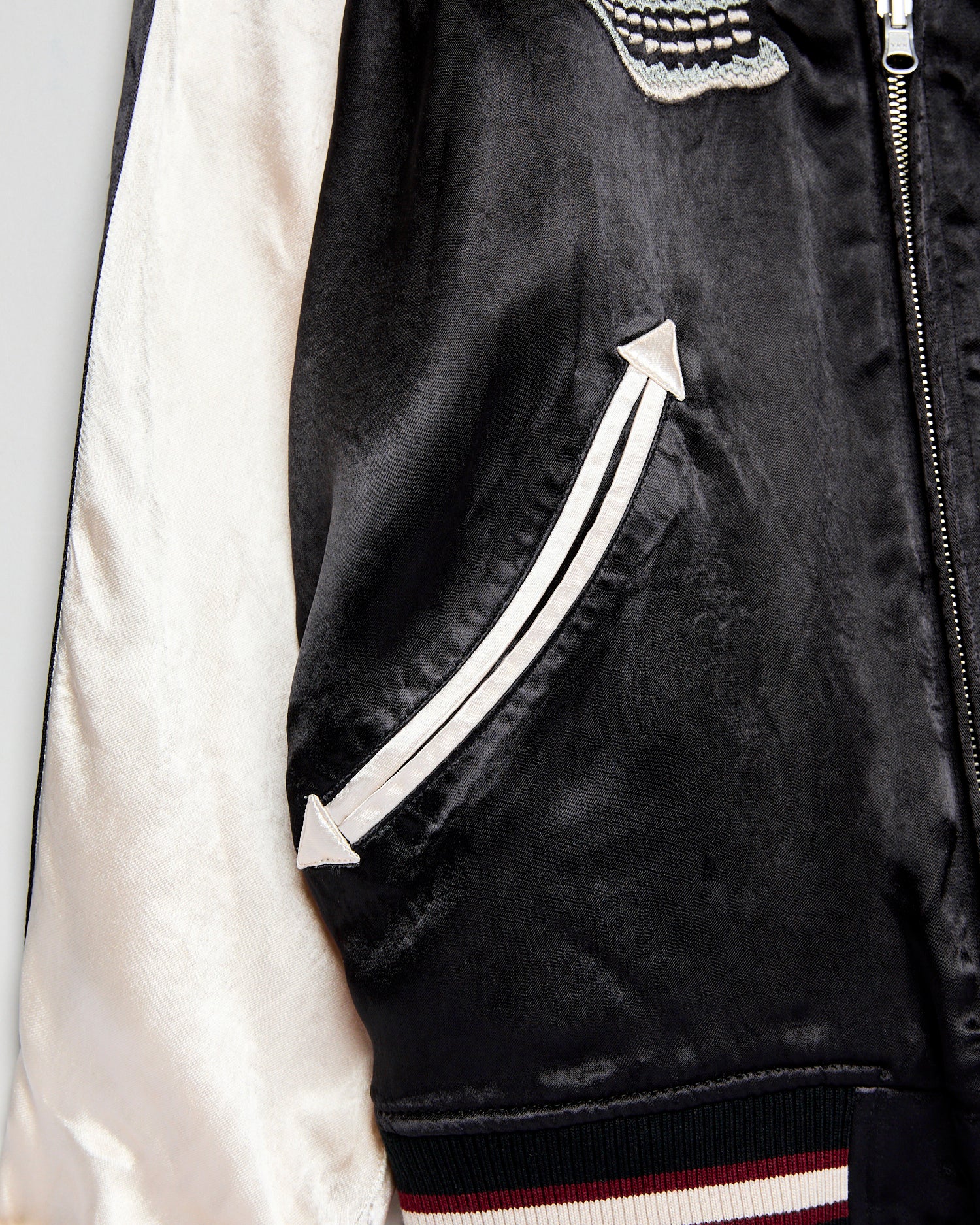 "Yoshino" Reversible Sukajan Souvenir Jacket in Black/Blue - Image 8